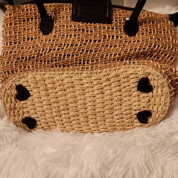 Brown and Tan Woven Tote Bag - Picture 9 of 9